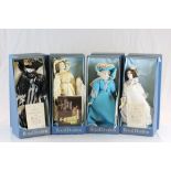 Four Boxed Limited Edition Royal Doulton Nisbet Heirloom Dolls ' Presentation at Court ', ' Ascot ',