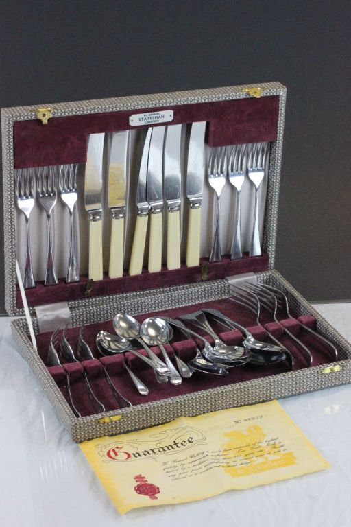 Vintage Canteen of Cutlery, 6 place setting, H. Samuel Statesman Canteen with Guarantee certificate