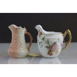 1895 Royal Worcester cream jug & 1898 Locke & Co Worcestershire blush ivory cream jug