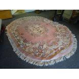 Pink Ground Circular Rug