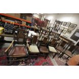 Set of Six Early 20th century Oak Dining Chairs with barley-twist supports together with Two Matched