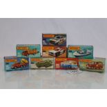 Eight boxed Matchbox 75 Series Superfast diecast models to include 9 Ford RS 2000, 10 Plymouth