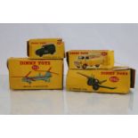 Four boxed Dinky diecast model vehicles to include 715 Bristol 173 Helicopter, 692 5.5 Medium Gun,