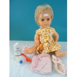 Vintage Tiny Tears doll and a small collection of clothing & accessories