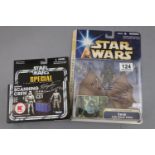 Star Wars Autographs - Two boxed/carded figures signed by the actors to include Hasbro Kenner