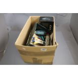 Box of mixed TV related items to include Diecast Corgi Batmobile, Chitty Chitty Bang Bang,