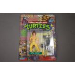 Carded Playmates Bandia Teenage Mutant Ninja Turtles April O Neil figure, unpunched and vg