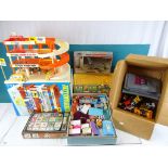 Mixed toys to include West German plastic dolls house furniture, group of diecast model vehicles,