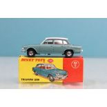 Boxed Dinky 135 Triumph 2000 in metallic teal, white roof, red interior, diecast excellent, box vg