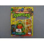 Original carded Playmates Bandai Teenage Mutant Hero Turtles Raphael with Storage Shell figure,