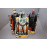 Star Wars - Three boxed Jakks 18" figures to include Darth Maul, Luke Skywalker and Boba Fett