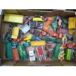 Over 30 play worn vintage diecast models mainly featuring many commercial examples including