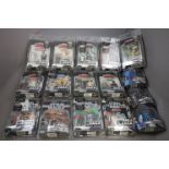 Star Wars - 16 Carded Hasbro The Saga Collection figures from various episodes mainly in