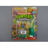 Original carded Playmates Bandai Teenage Mutant Hero Turtles Casey Jones figure 20 back,