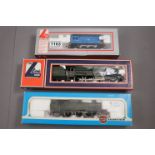 Three boxed OO gauge engines to include Lima King George V locomotive (box window damaged), Lima