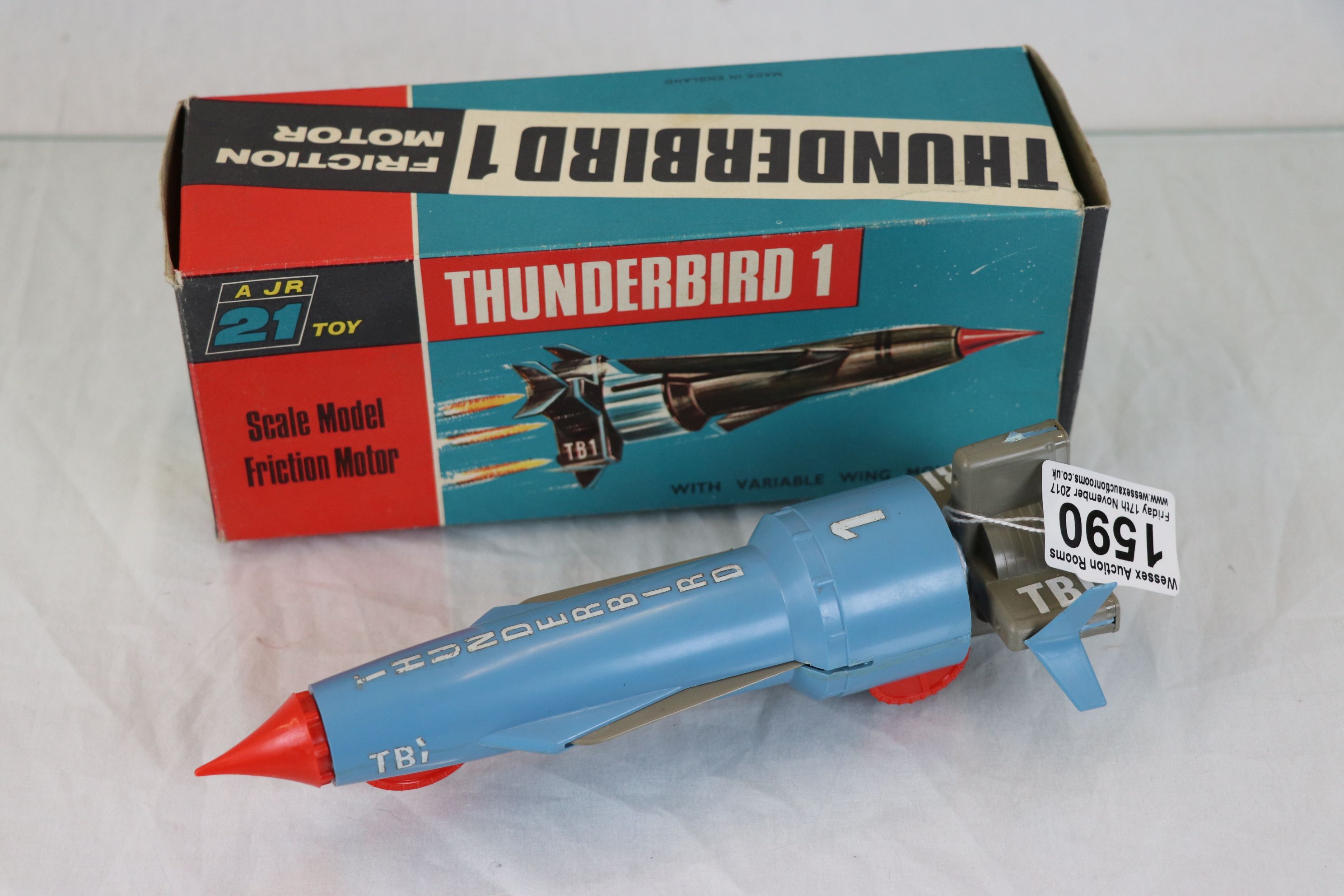 Boxed AJ Rosenthal 21 Thunderbirds Thunderbird 1 friction motor vehicle with some damage, box gd - Image 2 of 2