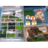 Collection of Britains plastic floral garden and other accessories including a few boxed items,