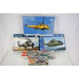 Collection of 6 boxed plastic model Helicopter kits of various makes, to include Sea King RAF