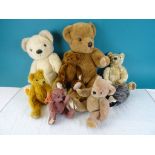 A Deans 'Harris' 2009 bear, three other Deans Rag Book mohair bears and four Merrythought bears