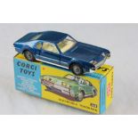 Boxed Corgi 264 Oldsmobile Tornado in metallic blue with white interior, diecast excellent, box vg