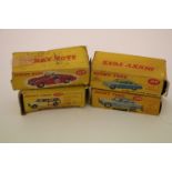 Four boxed Dinky model vehicles to include 166 Sunbeam Rapier Saloon in two tone turquoise and blue,