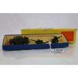 Boxed Dinky 697 25-Pounder Field Gun Set, diecast vg, box gd overall with wear and split between two