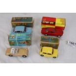 Four boxed Triang Spot On diecast vehicles to include 108 Triumph TR3, 211 Austin Seven Volvo