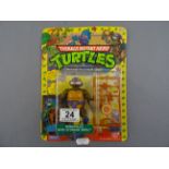 Original carded Playmates Bandai Teenage Mutant Hero Turtles Donatello with Storage Shell figure,