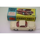 Boxed Corgi 239 Volkswagen 1500 Karmann Ghia in cream with red interior, spare tyre and suitcase,