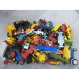 Collection of vintage play worn diecast model vehicles to include Matchbox, Corgi etc