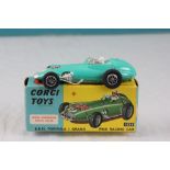 Boxed Corgi 152S BRM Formula 1 Grand Prix Racing Racing Car in turquoise with Union Jack and race