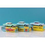 Three boxed Corgi diecast vehicles all in play worn condition to include 235 Oldsmobile Super 88