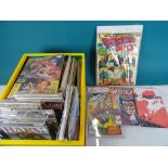 Collection of comics to include various titles, DC, Marvel etc features Marvel Treasury Edition