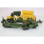Eight military Dinky vehicles to include 4 x boxed (626, 670, 641 & 621) and unboxed Centurion Tank,