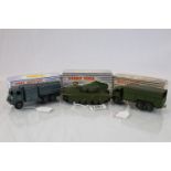 Three boxed Dinky Supertoys military vehicles to include 651 Centurion Tank, 622 10-Ton Army Truck