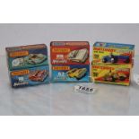 Six boxed Matchbox 75 Series Rolamatics to include 16 Badger, 57 Wild Life Truck in white, 47