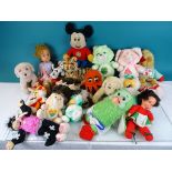 Good collection of vintage and retro soft toys to include original Care Bears x 4, Care Bear Cousins