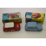 Two boxed Corgi diecast vehicles to include 226 Morris Mini Motor in pale blue with cream interior