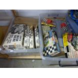 Large quantity of slot car accessories mainly Airfix circa 1960s and Scalectric to include items