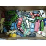 Collection of forty 1960's Dinky die-cast model vehicles, playworn, features racing cars, road