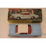 Boxed Dinky 57/100 Buick Riviera in pale blue with white roof and red interior, diecast excellent,