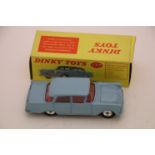 Boxed Dinky 177 Opel Kapitan in pale blue with red interior, diecast excellent, box vg