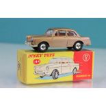 Boxed Dinky 144 Volkswagen 1500 in bronze with red interior, diecast excellent, box vg