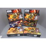 Star Wars - Six boxed Disney Hasbro vehicle figure sets to include Y-Wing Scout Bomber & Kanan