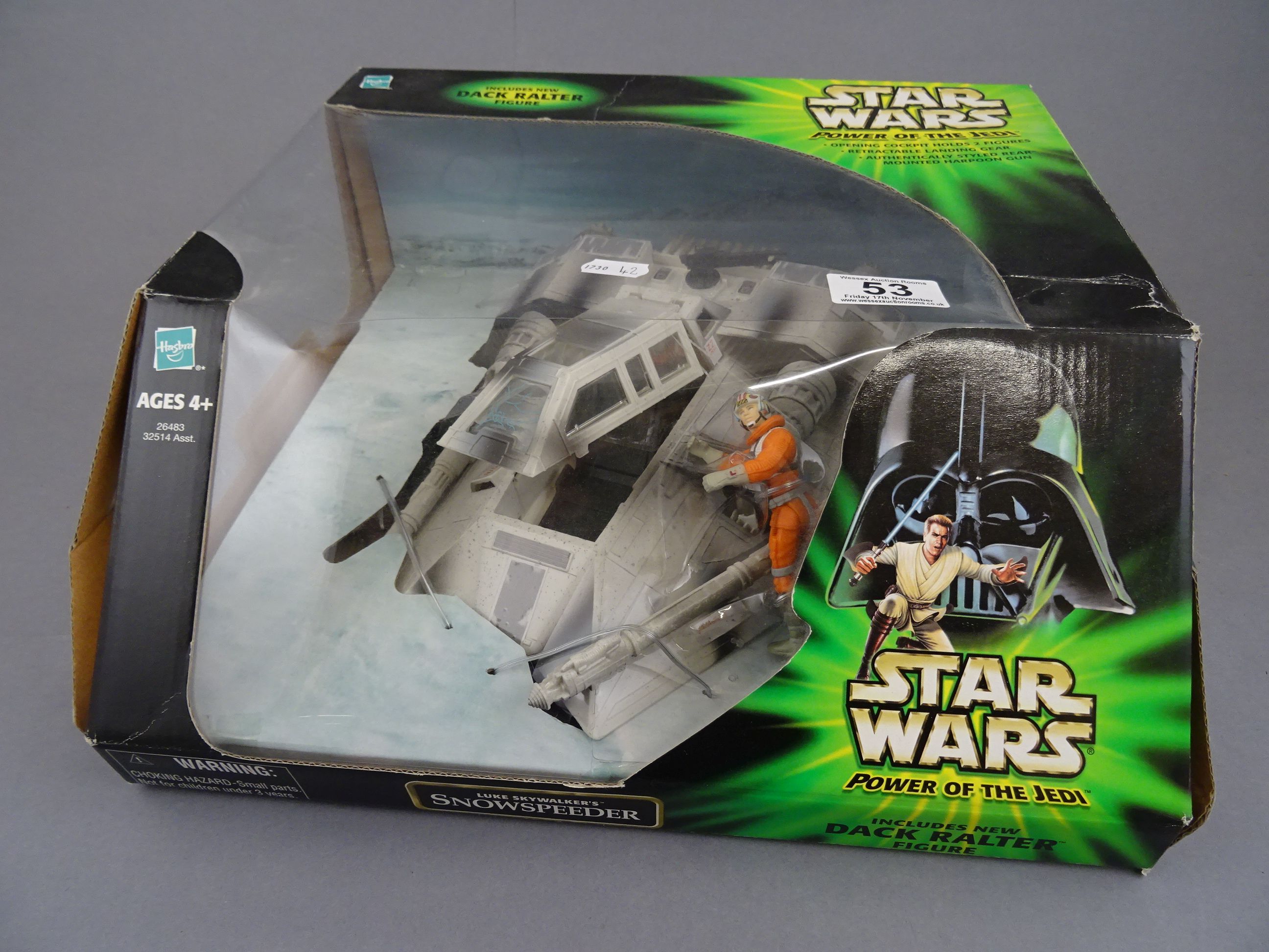 Star Wars - Boxed Hasbro Power of the Jedi Luke Skywalker's Snowspeeder unopened, some wear to box