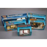 Five boxed Matchbox Super Kings to include K69 Caravan Touring Set, K68 Didge Monaco and Trailer,