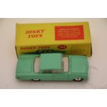 Boxed Dinky 148 Ford Fairlane in pea green, diecast vg with a few minor paint chips, box gd