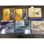 Five boxed Corgi The Aviation Archive 1:72 models to include The Flying Aces x 2, World War II x