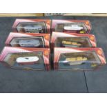 Six Boxed Corgi Tramlines - C990/1, Q991/7, C7260, Q991/7, C990/1 and another