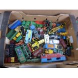Collection of various vintage diecast play worn vehicles to include Corgi, Dinky, Spot On,